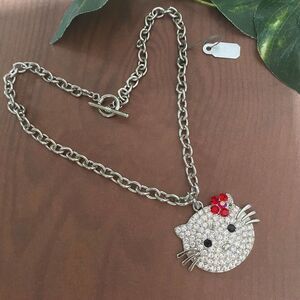 Vintage Hello Kitty Crystal Toggle Necklace